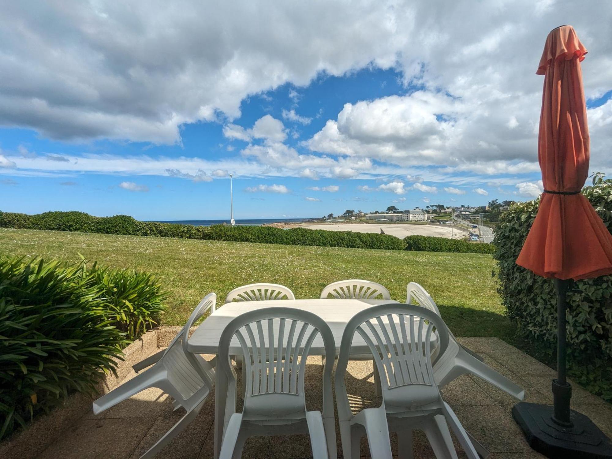 Maison 6 Pers Belle Vue Mer Piscine, Plage A 40 M Trévou-Tréguignec Buitenkant foto
